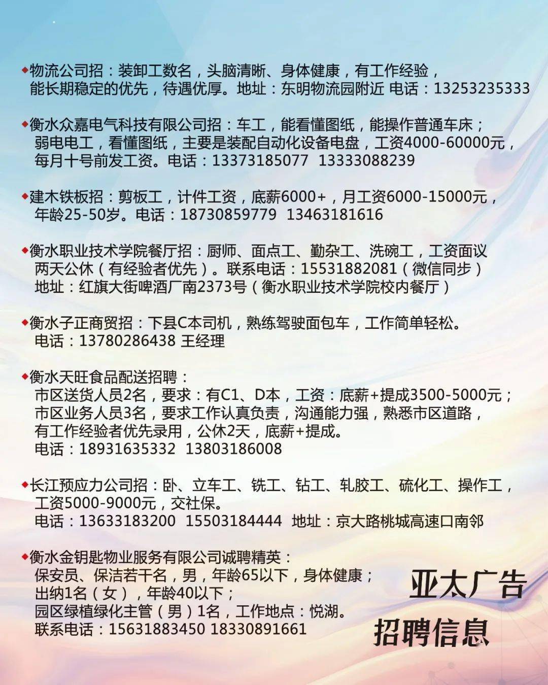 烏市最新兼職招聘信息匯總